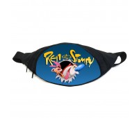 Поясная сумка бананка Шоу Рена и Стимпи (GB- The Ren & Stimpy Show 01) Gear Bag черная