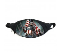 Поясная сумка бананка Капитан Америка (GB - Captain America 03) Gear Bag черная