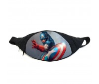 Поясная сумка бананка Капитан Америка (GB - Captain America 04) Gear Bag черная