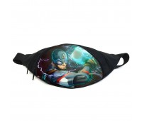 Поясная сумка бананка Капитан Америка (GB - Captain America 06) Gear Bag черная