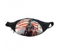 Поясная сумка бананка Капитан Америка (GB - Captain America 07) Gear Bag черная