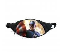 Поясная сумка бананка Капитан Америка (GB - Captain America 09) Gear Bag черная