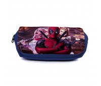 Школьный пенал Дедпул органайзер универсальный (deadpool - 0015- blue) синий