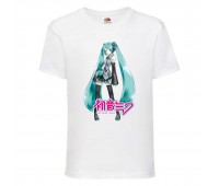 Футболка детская Мику Хацунэ (Miku Hatsune 001) белая 116 см