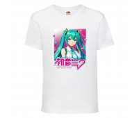 Футболка детская Мику Хацунэ (Miku Hatsune 004) белая 140 см