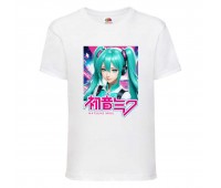 Футболка детская Мику Хацунэ (Miku Hatsune 006) белая 104 см