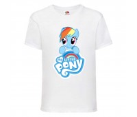 Футболка детская Мой маленький пони МЛП (My little pony 009) белая 140 см