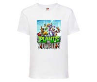 Футболка детская Растения против зомби (Plants vs Zombies 001) белая 116 см
