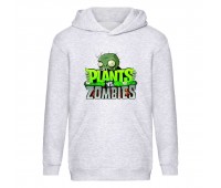 Худи Растения против зомби детское (Plants vs Zombie 001) серое, размер 116 