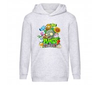 Худи Растения против зомби детское (Plants vs Zombie 002) серое, размер 116 