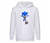 Худи Соник детское (Sonic 009) серое, размер 140