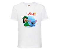 Футболка детская Лило и Стич (Lilo Stitch 0013) белая 164 см