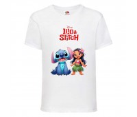 Футболка детская Лило и Стич (Lilo Stitch 007) белая 164 см