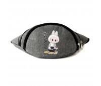 Сумка Бананка на пояс Лабубу (Labubu-01) Cappuccino Toys серая