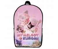 Рюкзак шкільний Хеллоу Кітті Куромі (School Gear bag Kuromi Hello Kitty 02) чорний, 39 х 27 х 14 см