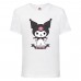 Футболка детская Хеллоу Китти Куроми (Kuromi Hello Kitty 006) белая 152 см