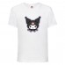 Футболка детская Хеллоу Китти Куроми (Kuromi Hello Kitty 007) белая 128 см