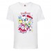 Футболка детская Хеллоу Китти Куроми (Kuromi Hello Kitty 008) белая 152 см