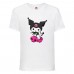 Футболка детская Хеллоу Китти Куроми (Kuromi Hello Kitty 002) белая 140 см