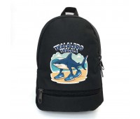 Рюкзак школьный Тралалеро Тралала Брейнрот итальянский мем (School Bag BIG brainrot mem Tralalero Tralala - 01) черный (43 х 30 х 17 см)
