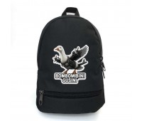 Рюкзак школьный Брейнрот Бомбомбини гусини итальянский мем (School Bag BIG brainrot mem Bombombini Gusini - 01) черный (43 х 30 х 17 см)