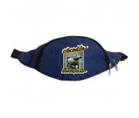 Сумка Бананка на пояс Бомбардиро Крокодило Брейнрот итальянский мем (brainrot mem Bombardiro Crocodilo - 03) Cappuccino Toys синяя