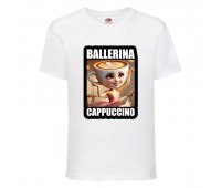 Футболка детская Брейнрот Балерина Капучина итальянский мем (brainrot Ballerina Cappucina 001) белая 104 см Футболка детская Брейнрот Балерина Капучина итальянский мем (brainrot Ballerina Cappucina 001) белая 104 см