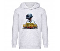 Худи ПУБГ Батлграундс (PUBG Battlegrounds 002) детское серое, размер 164
