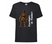 Футболка детская ФНАФ 5 ночей с Фредди (FNAF Five Nights at Freddy's 006) черная 116 см