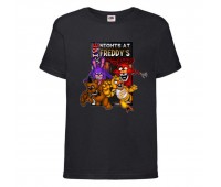 Футболка детская ФНАФ 5 ночей с Фредди (FNAF Five Nights at Freddy's 007) черная 116 см