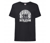 Футболка детская Очень странные дела (Stranger Things 0035) черная 128 см