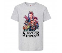 Футболка детская Очень странные дела (Stranger Things 0028) серая 116 см