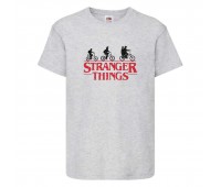 Футболка детская Очень странные дела (Stranger Things 0010) серая 116 см