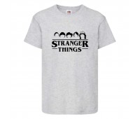 Футболка детская Очень странные дела (Stranger Things 006) серая 152 см