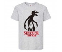 Футболка детская Очень странные дела (Stranger Things 0025) серая 140 см