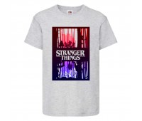 Футболка детская Очень странные дела (Stranger Things 0029) серая 164 см