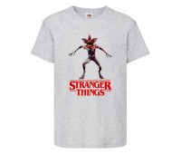 Футболка детская Очень странные дела (Stranger Things 0016) серая 152 см