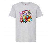Футболка детская Удивительный цифровой цирк (The Amazing Digital Circus - 007) серая 140 см