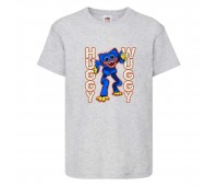 Футболка детская Поппи Плейтайм Хагги Вагги (Poppy Playtime huggy wuggy 001) серая 116 см