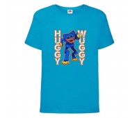 Футболка детская Поппи Плейтайм Хагги Вагги (Poppy Playtime huggy wuggy 001) голубая 116 см