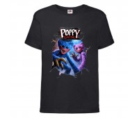 Футболка детская Поппи Плейтайм Хагги Вагги (Poppy Playtime huggy wuggy 007) черная 152 см