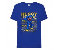 Футболка детская Поппи Плейтайм Хагги Вагги (Poppy Playtime huggy wuggy 004) синяя 128 см