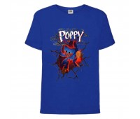 Футболка детская Поппи Плейтайм Хагги Вагги (Poppy Playtime huggy wuggy 009) синяя 164 см