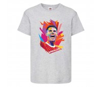 Футболка детская Футбол Криштиану Роналду (Ronaldo 002) серая 104 см