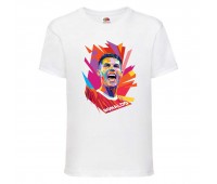 Футболка детская Футбол Криштиану Роналду (Ronaldo 002) белая 116 см