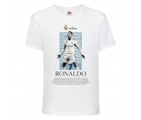 Футболка детская Футбол Криштиану Роналду (Ronaldo 003) белая 152 см