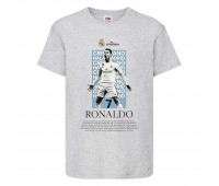 Футболка детская Футбол Криштиану Роналду (Ronaldo 003) серая 116 см