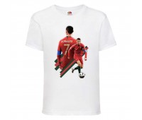Футболка детская Футбол Криштиану Роналду (Ronaldo 005) белая 128 см