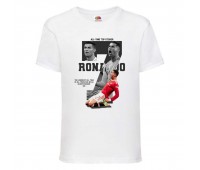 Футболка детская Футбол Криштиану Роналду (Ronaldo 006) белая 152 см