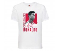 Футболка детская Футбол Криштиану Роналду (Ronaldo 008) белая 104 см